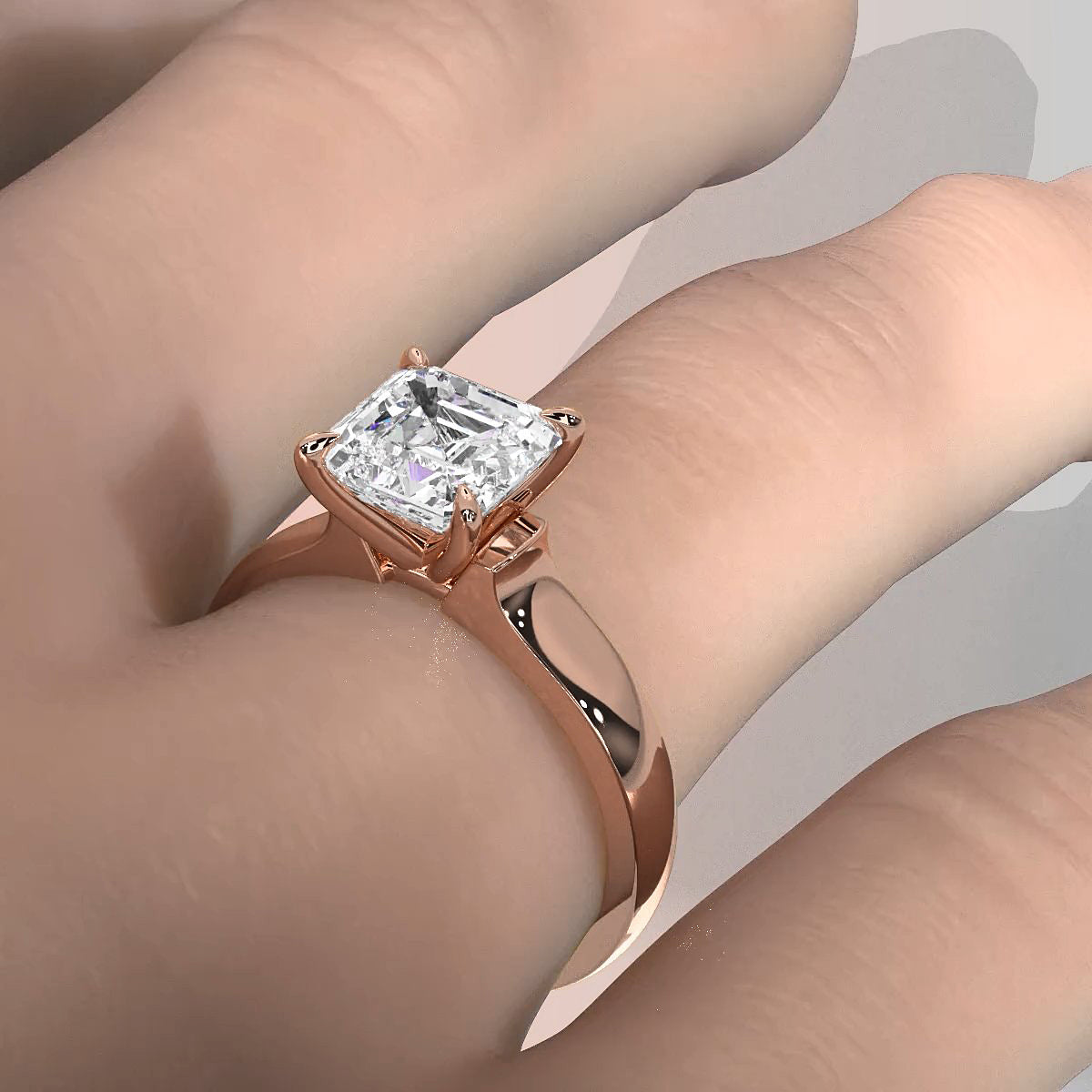 7g Contour Dome Solitaire Lab Grown Diamond IGI Certified Engagement Ring 5mm 1.00 Ctw.