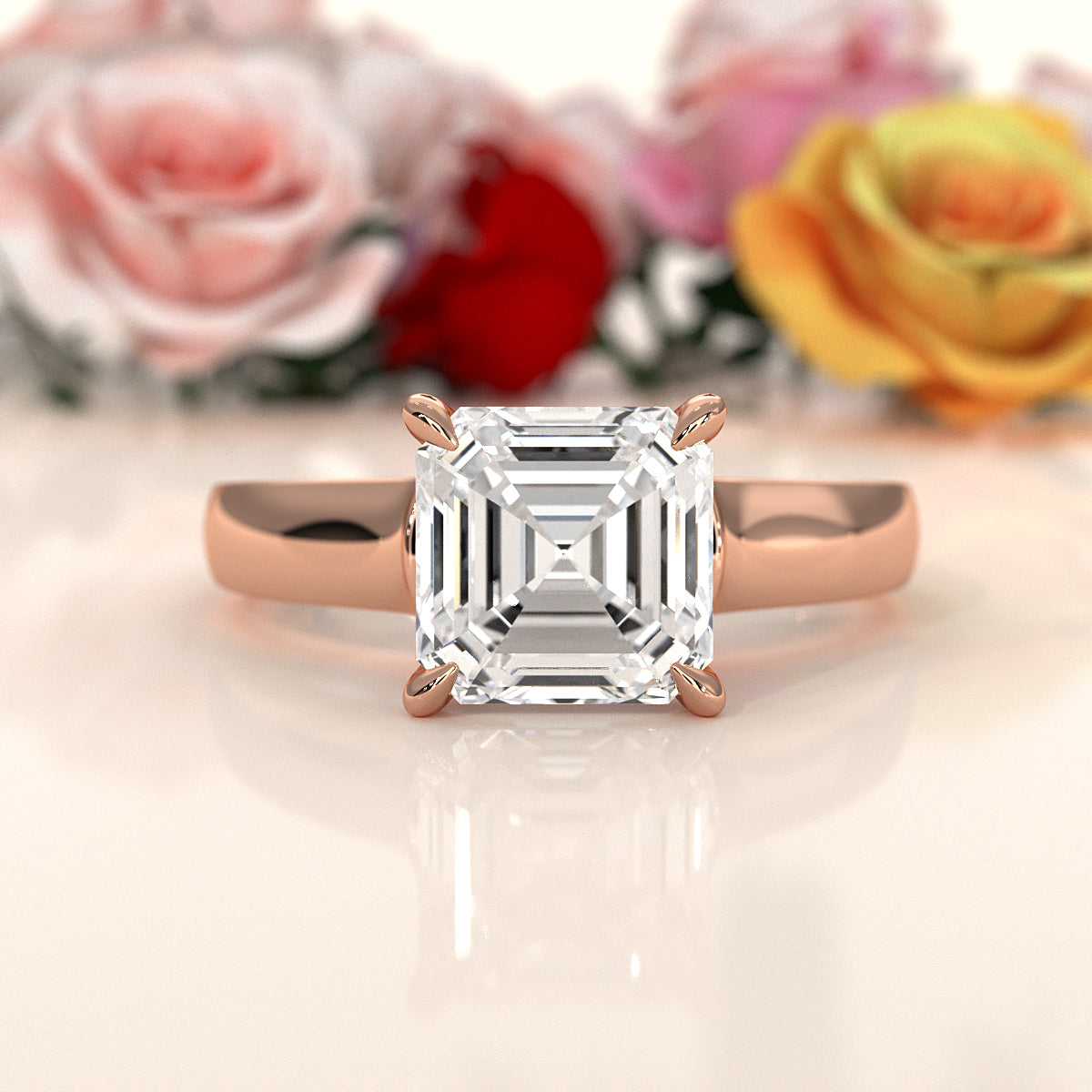 7g Contour Dome Solitaire Lab Grown Diamond IGI Certified Engagement Ring 5mm 1.00 Ctw.