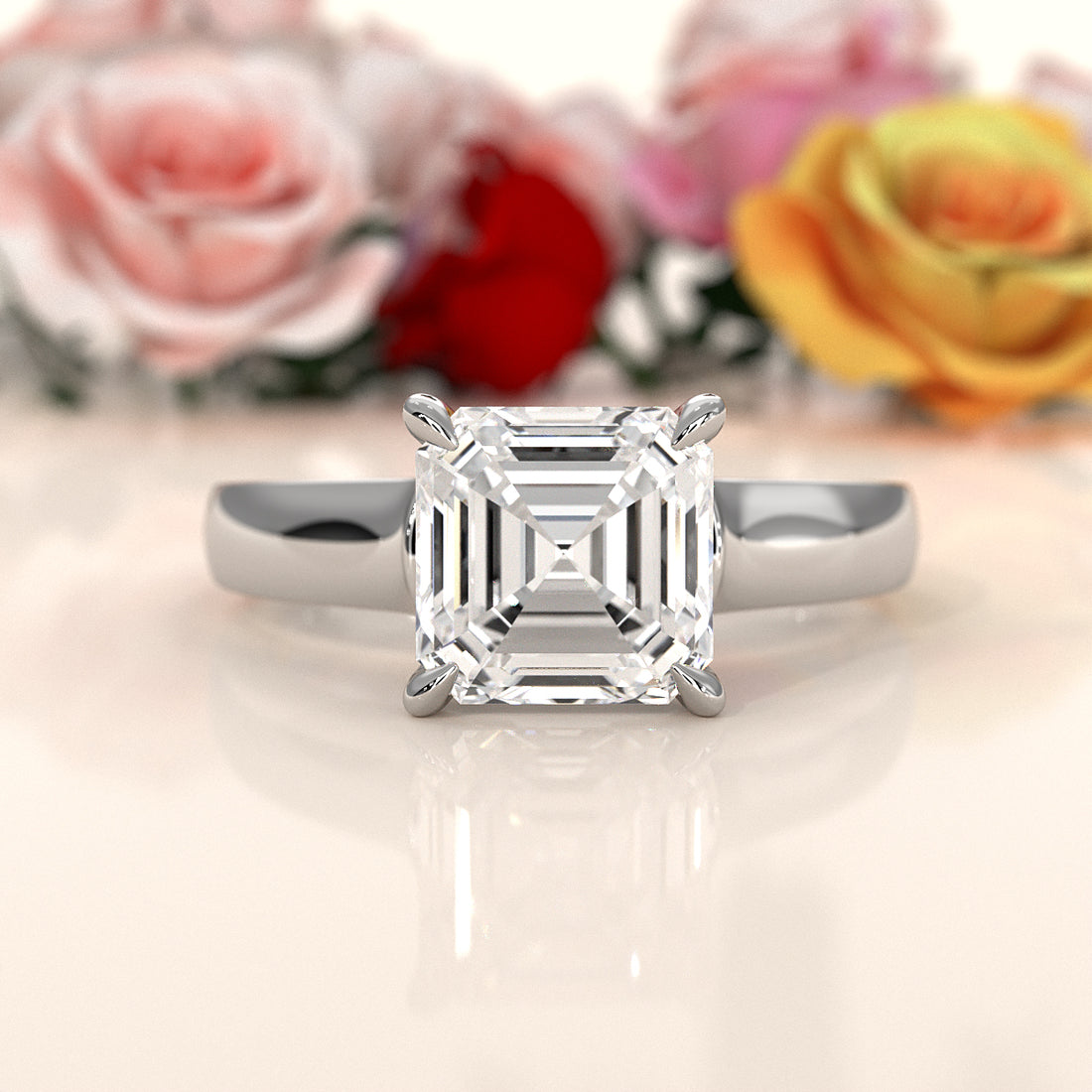 7g Contour Dome Solitaire Lab Grown Diamond IGI Certified Engagement Ring 5mm 1.00 Ctw.