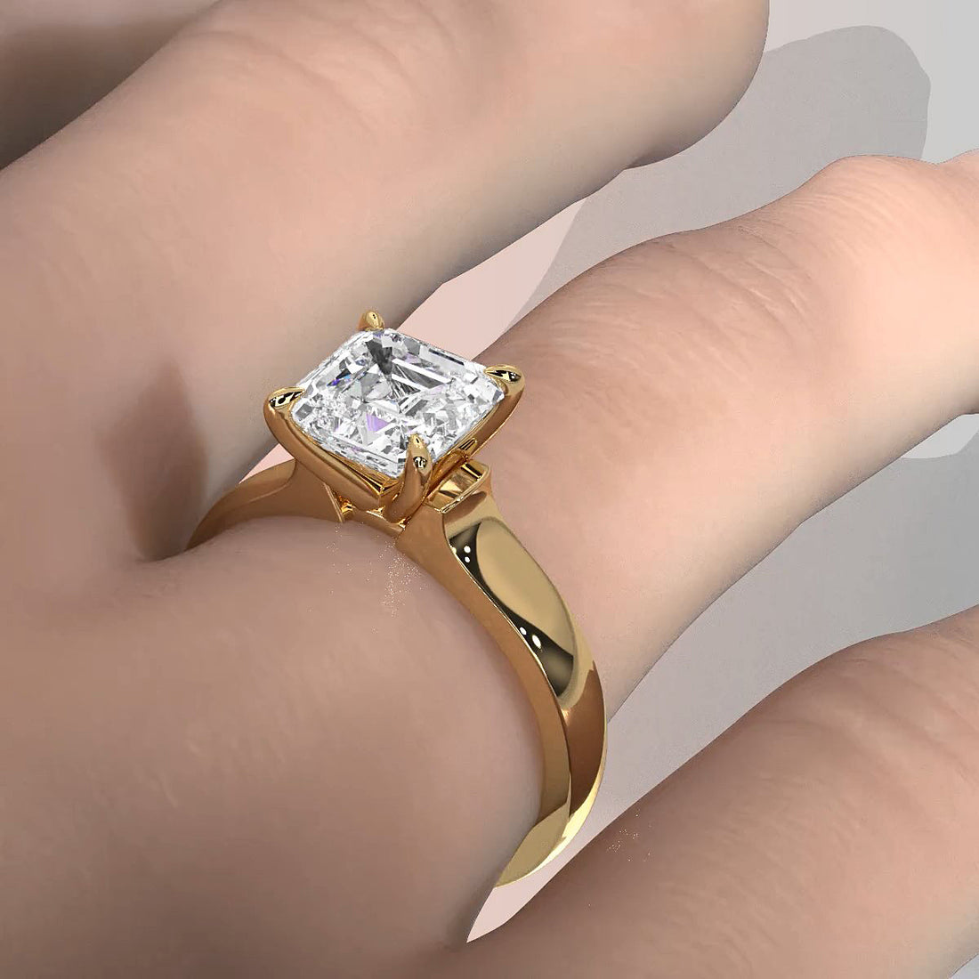 7g Contour Dome Solitaire Lab Grown Diamond IGI Certified Engagement Ring 5mm 1.00 Ctw.