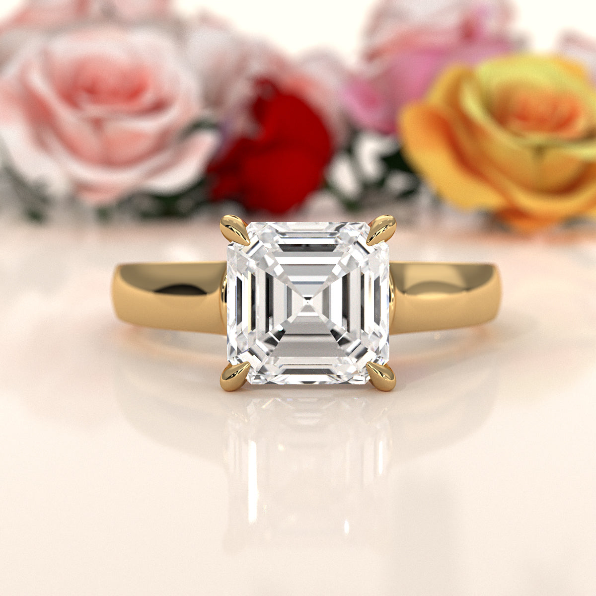 7g Contour Dome Solitaire Lab Grown Diamond IGI Certified Engagement Ring 5mm 1.00 Ctw.