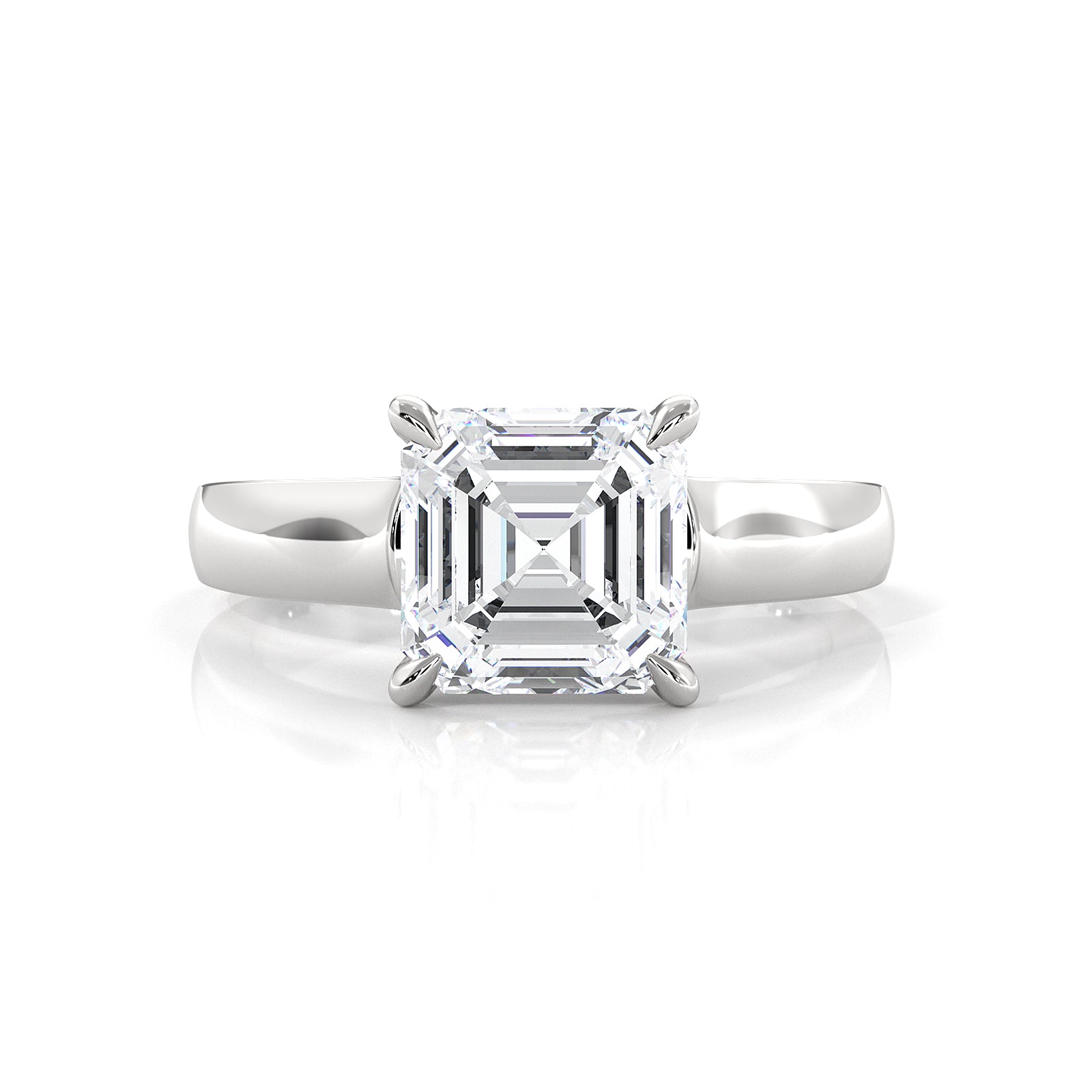 7g Contour Dome Solitaire Lab Grown Diamond IGI Certified Engagement Ring 5mm 1.00 Ctw.