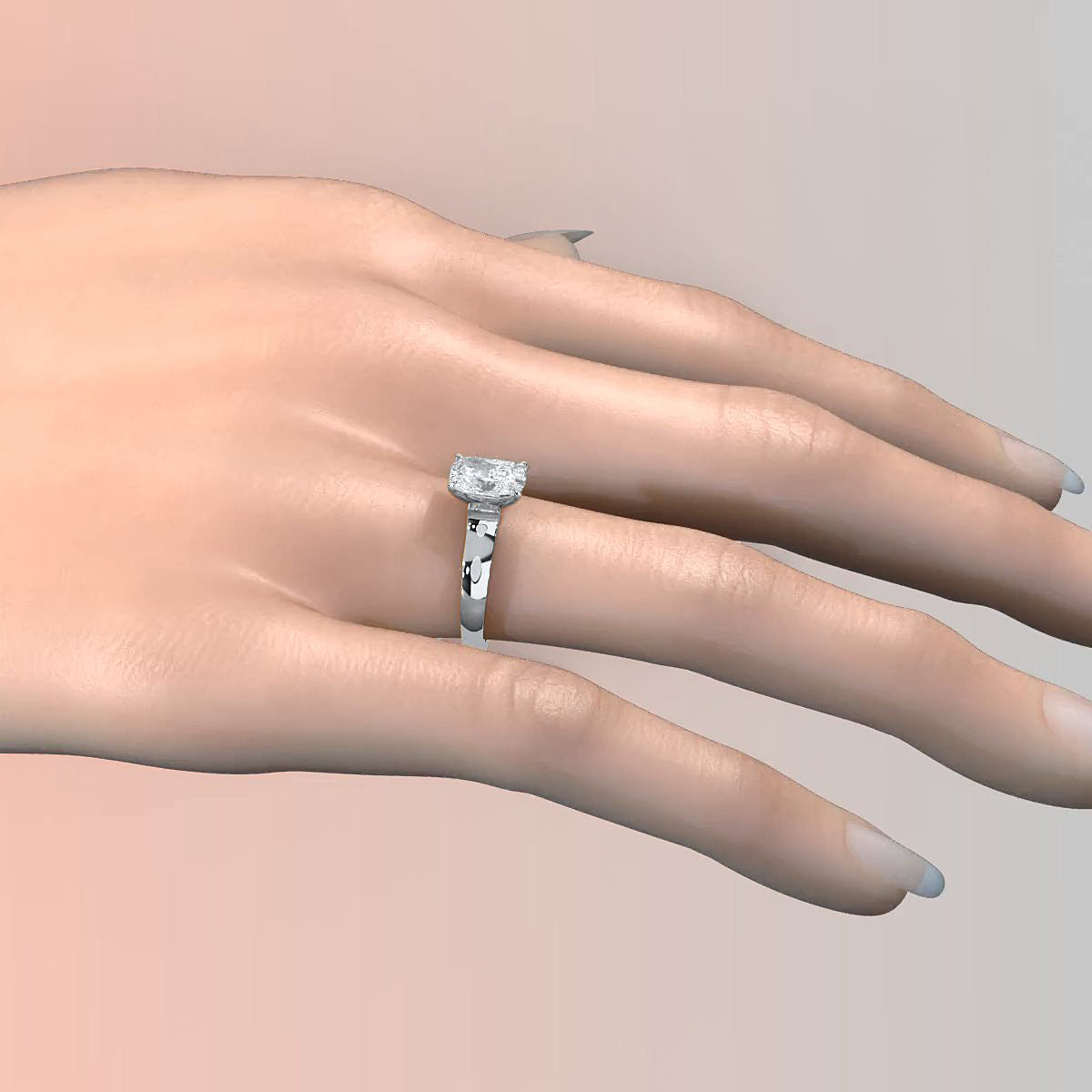 7g Contour Dome Solitaire Lab Grown Diamond IGI Certified Engagement Ring 5mm 1.00 Ctw.