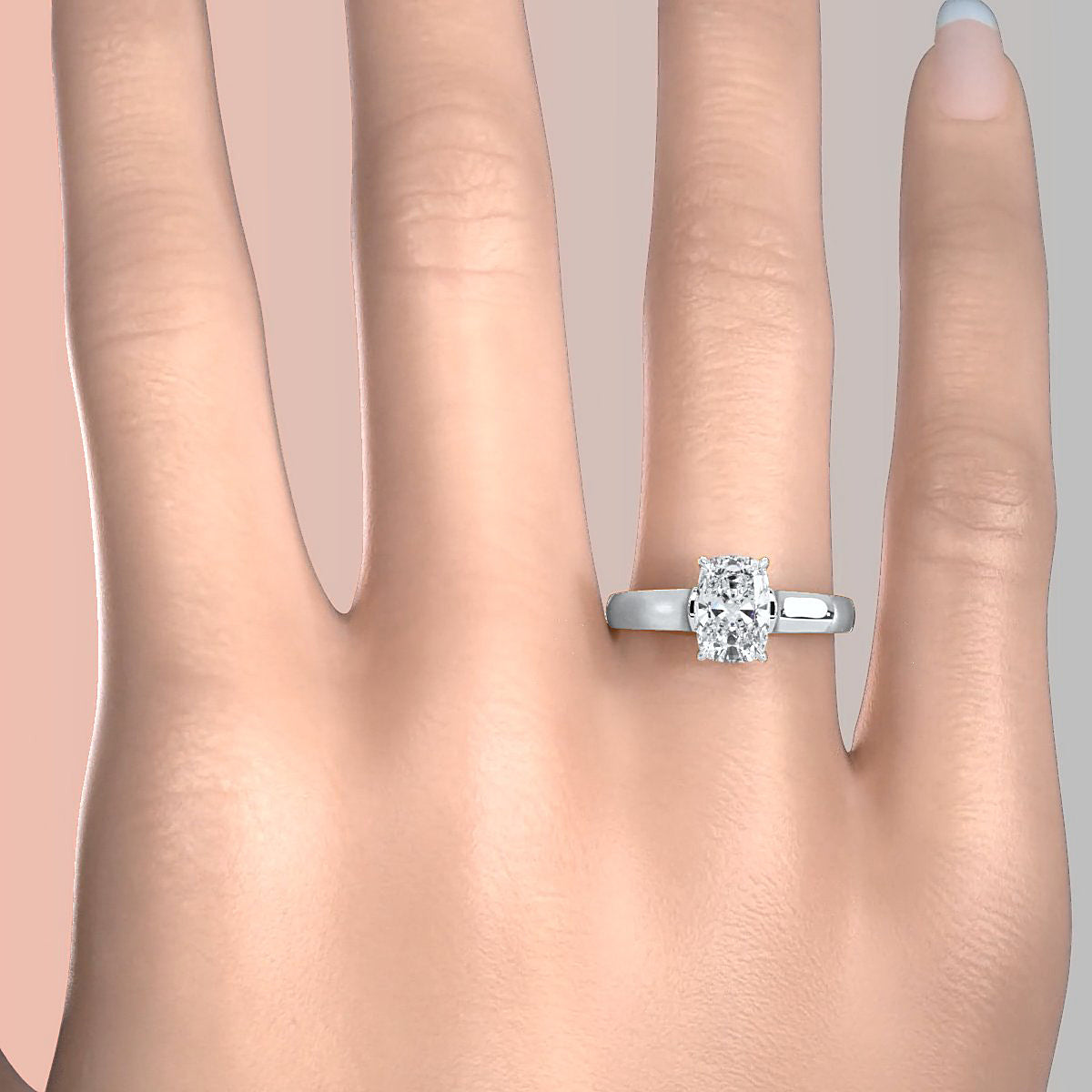 7g Contour Dome Solitaire Lab Grown Diamond IGI Certified Engagement Ring 5mm 1.00 Ctw.