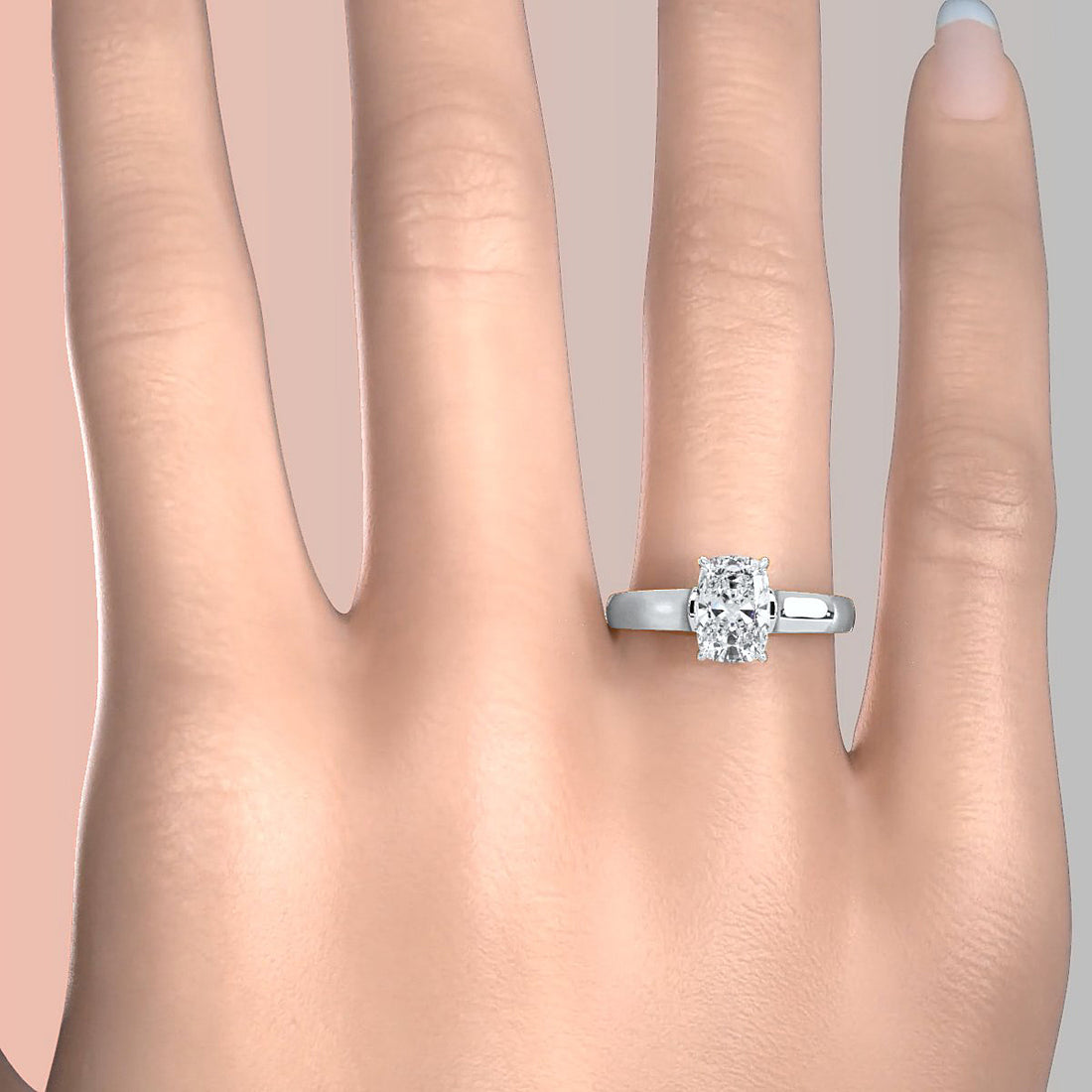7g Contour Dome Solitaire Lab Grown Diamond IGI Certified Engagement Ring 5mm 1.00 Ctw.