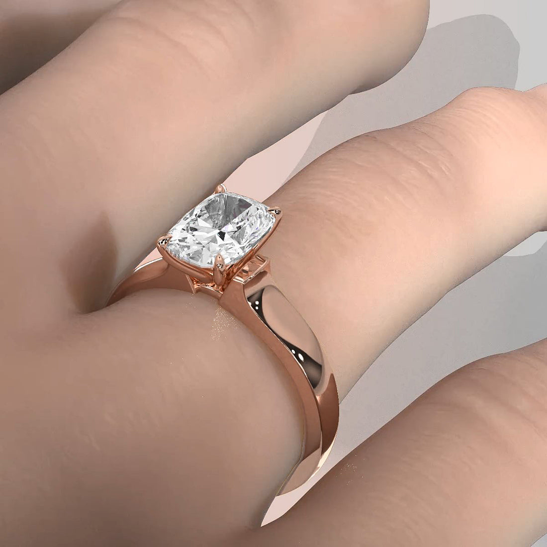 7g Contour Dome Solitaire Lab Grown Diamond IGI Certified Engagement Ring 5mm 1.00 Ctw.