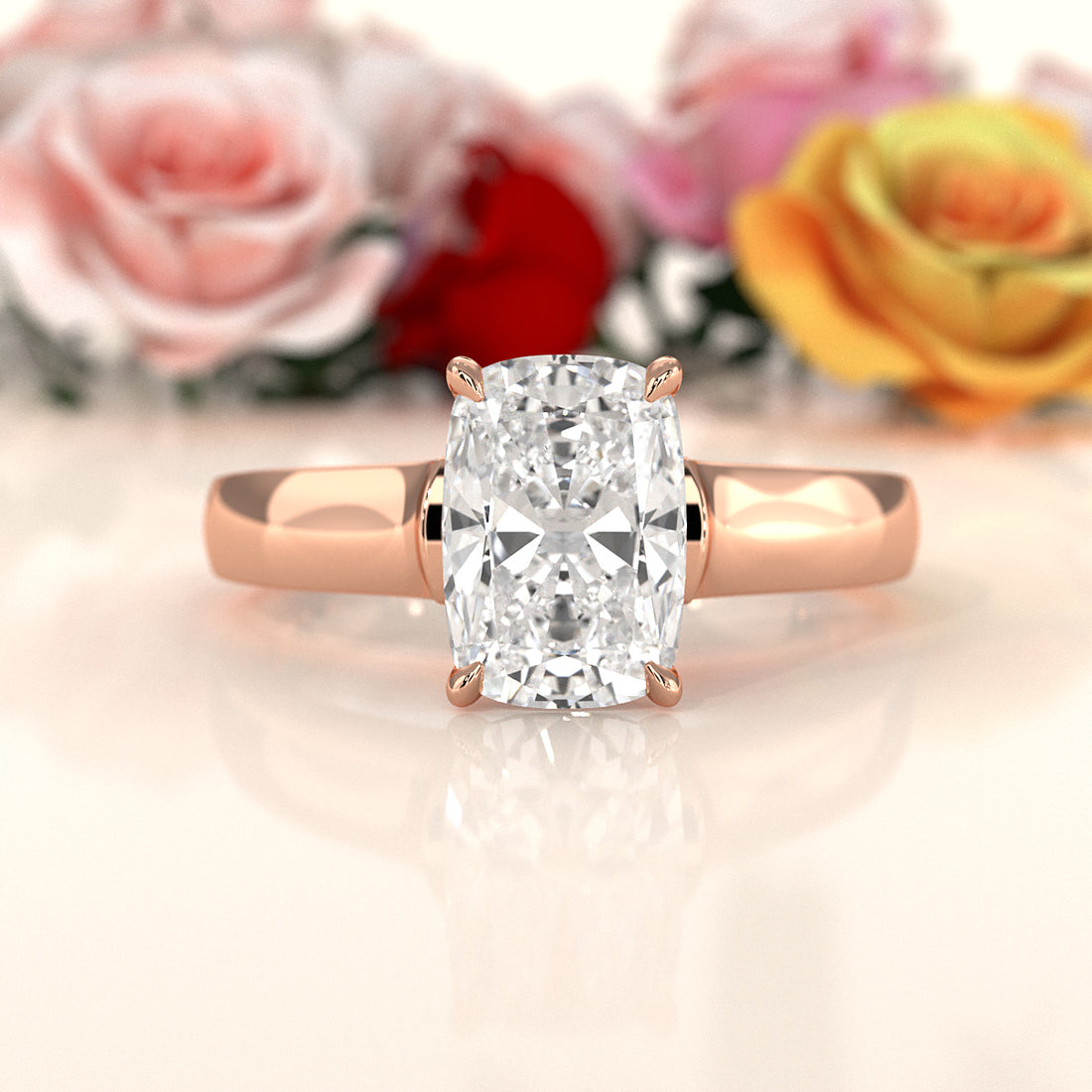 7g Contour Dome Solitaire Lab Grown Diamond IGI Certified Engagement Ring 5mm 1.00 Ctw.