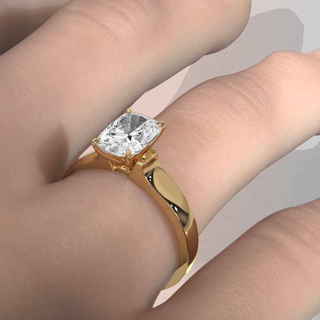 7g Contour Dome Solitaire Lab Grown Diamond IGI Certified Engagement Ring 5mm 1.00 Ctw.
