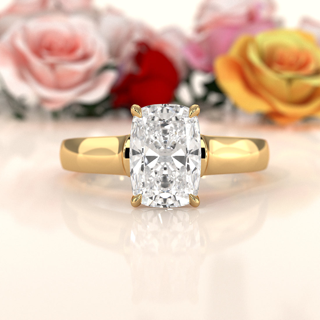 7g Contour Dome Solitaire Lab Grown Diamond IGI Certified Engagement Ring 5mm 1.00 Ctw.