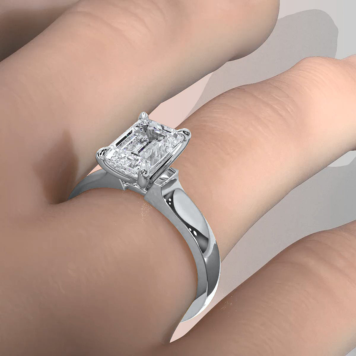 7g Contour Dome Solitaire Lab Grown Diamond IGI Certified Engagement Ring 5mm 1.00 Ctw.