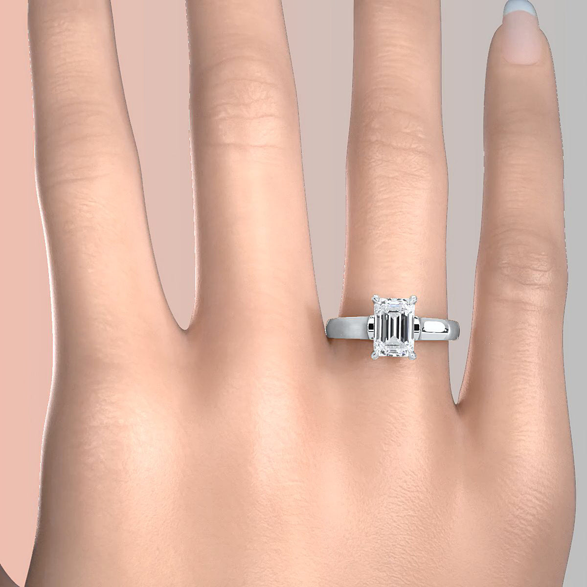 7g Contour Dome Solitaire Lab Grown Diamond IGI Certified Engagement Ring 5mm 1.00 Ctw.