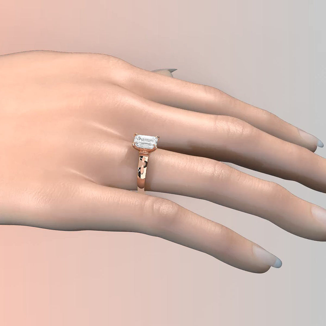 7g Contour Dome Solitaire Lab Grown Diamond IGI Certified Engagement Ring 5mm 1.00 Ctw.
