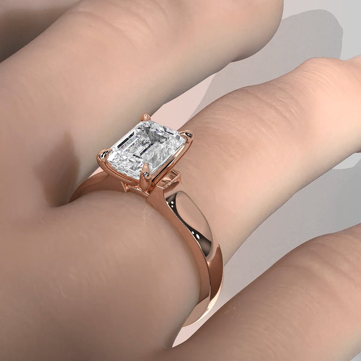 7g Contour Dome Solitaire Lab Grown Diamond IGI Certified Engagement Ring 5mm 1.00 Ctw.