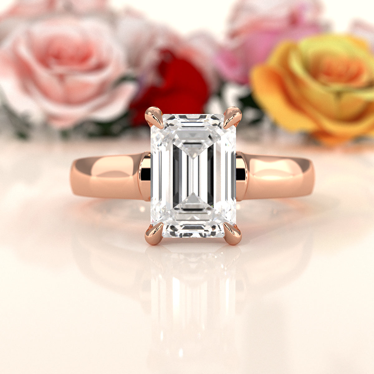 7g Contour Dome Solitaire Lab Grown Diamond IGI Certified Engagement Ring 5mm 1.00 Ctw.