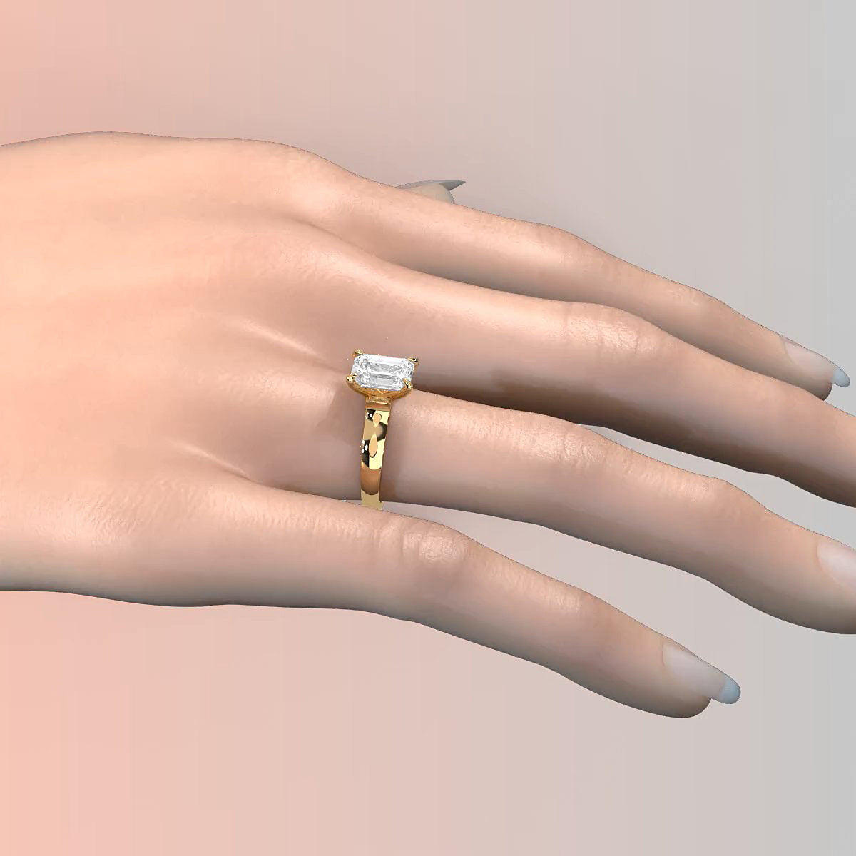 7g Contour Dome Solitaire Lab Grown Diamond IGI Certified Engagement Ring 5mm 1.00 Ctw.