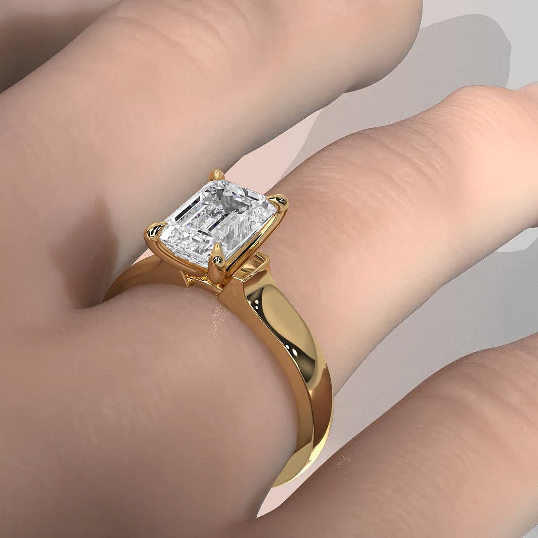 7g Contour Dome Solitaire Lab Grown Diamond IGI Certified Engagement Ring 5mm 1.00 Ctw.