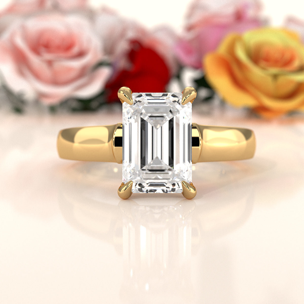 7g Contour Dome Solitaire Lab Grown Diamond IGI Certified Engagement Ring 5mm 1.00 Ctw.