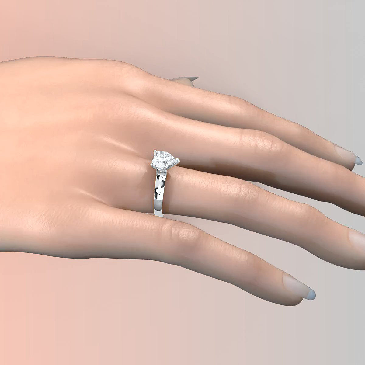 7g Contour Dome Solitaire Lab Grown Diamond IGI Certified Engagement Ring 5mm 1.00 Ctw.