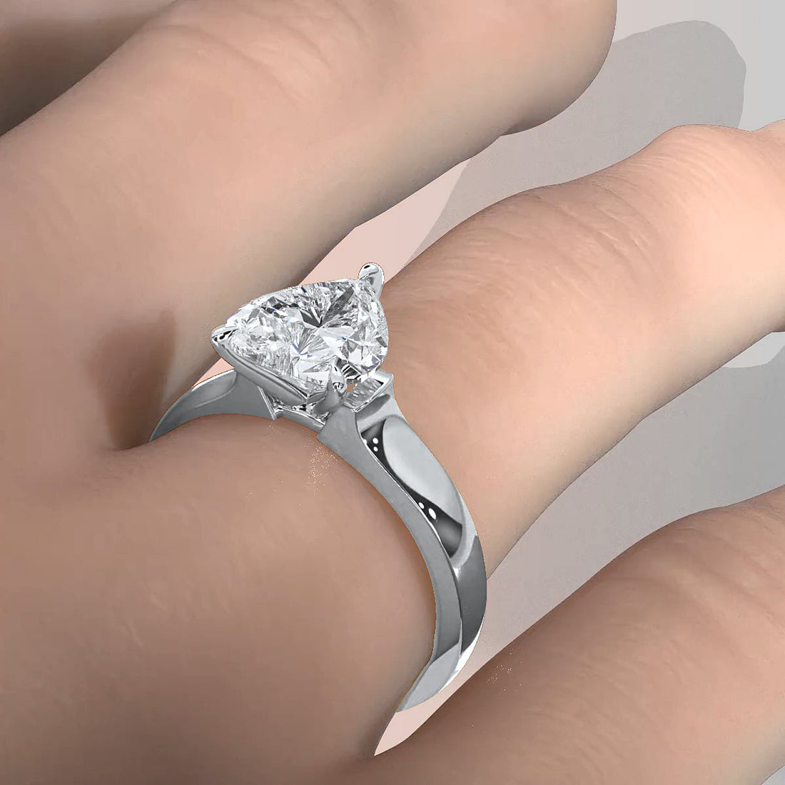 7g Contour Dome Solitaire Lab Grown Diamond IGI Certified Engagement Ring 5mm 1.00 Ctw.