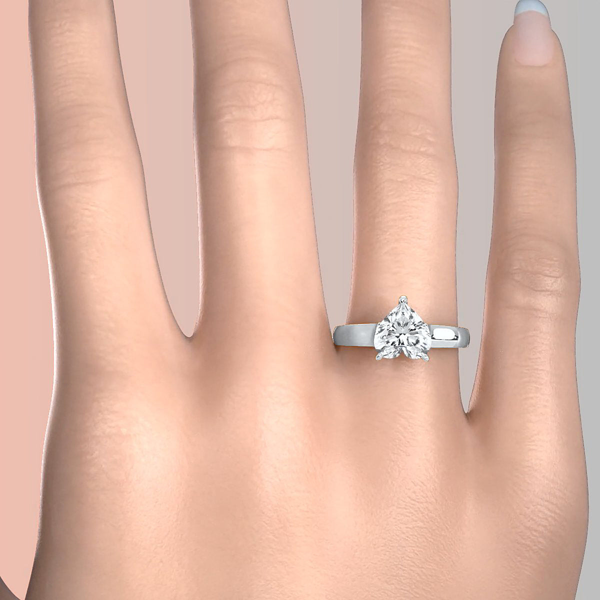 7g Contour Dome Solitaire Lab Grown Diamond IGI Certified Engagement Ring 5mm 1.00 Ctw.