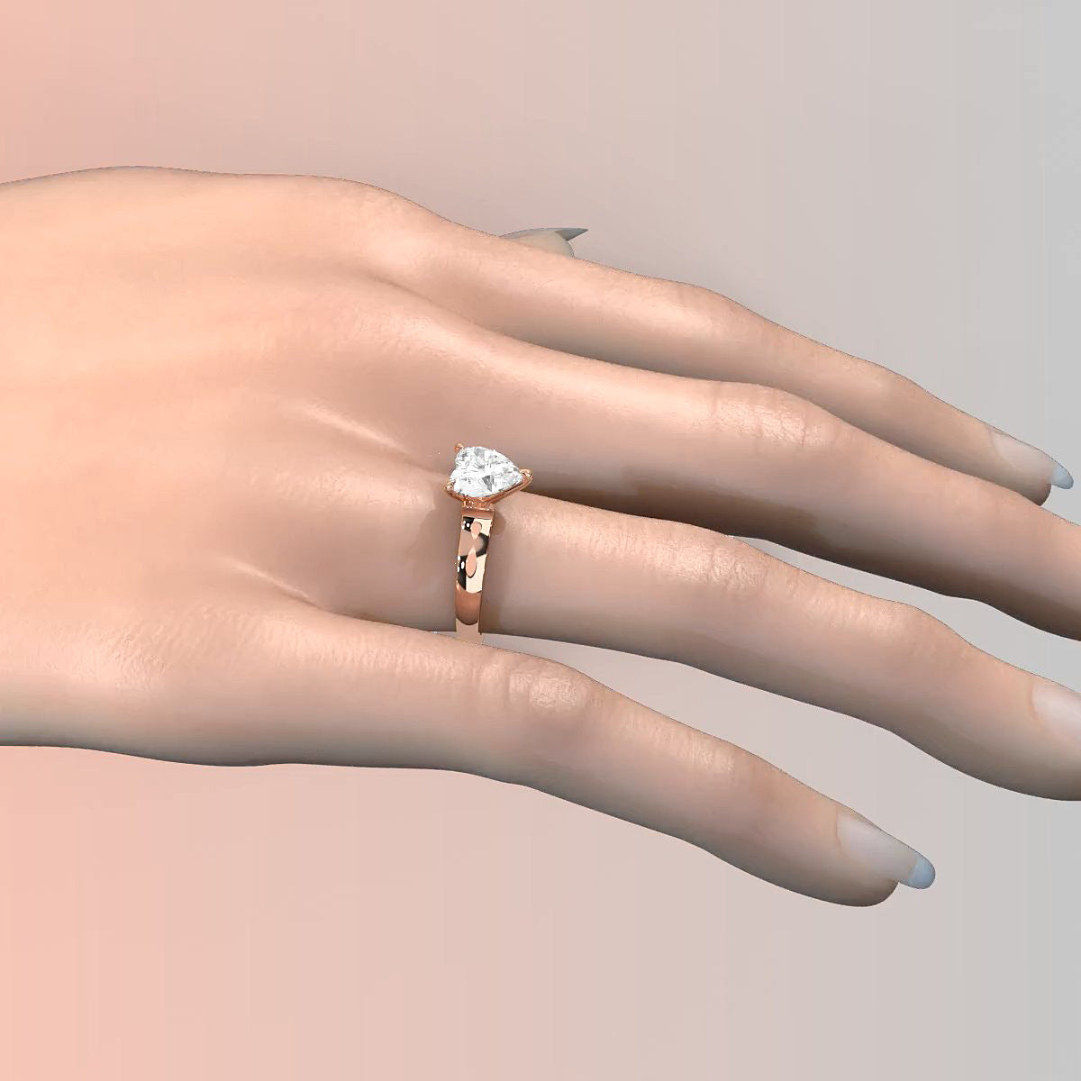 7g Contour Dome Solitaire Lab Grown Diamond IGI Certified Engagement Ring 5mm 1.00 Ctw.