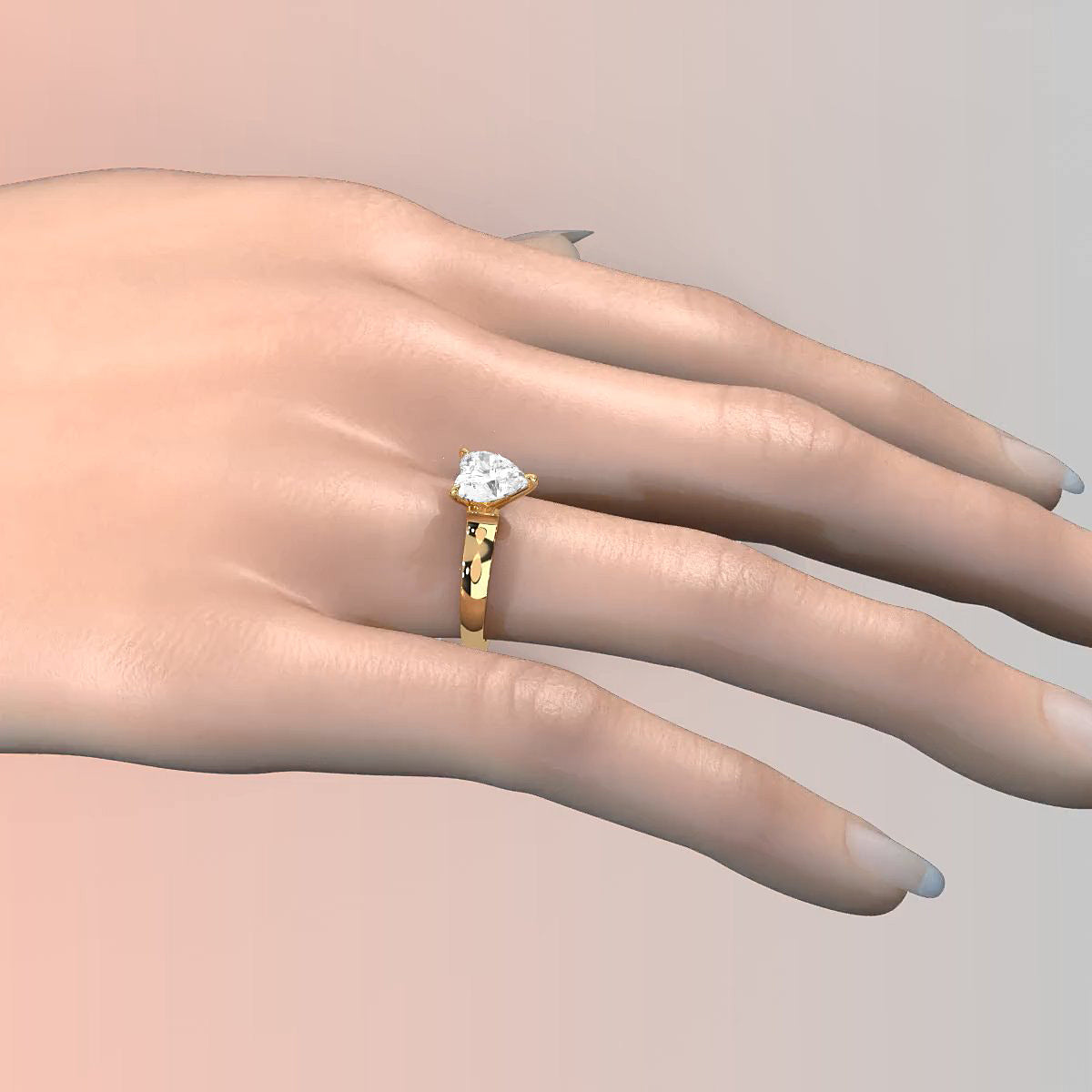 7g Contour Dome Solitaire Lab Grown Diamond IGI Certified Engagement Ring 5mm 1.00 Ctw.