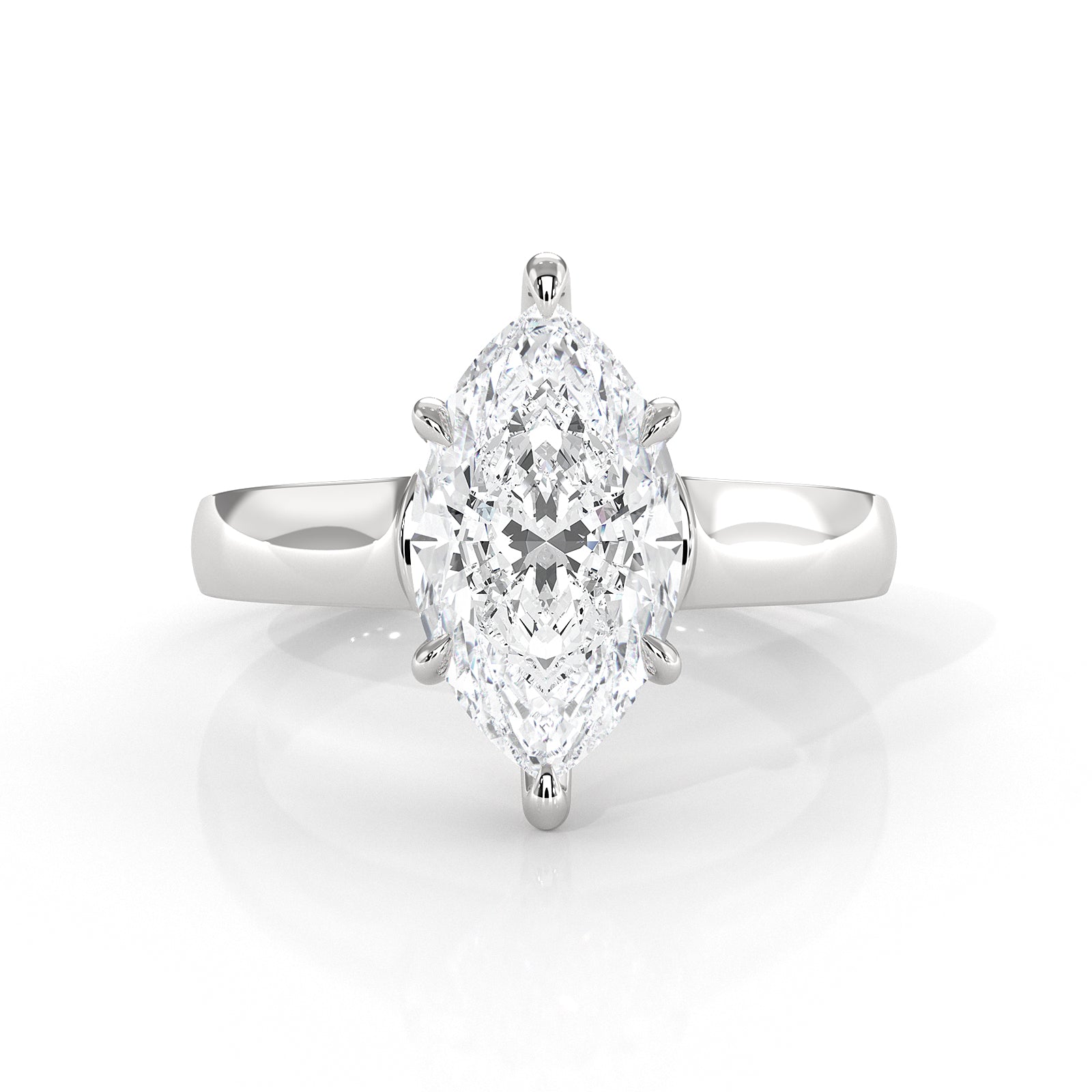 7g Contour Dome Solitaire Lab Grown Diamond IGI Certified Engagement Ring 5mm 1.00 Ctw.