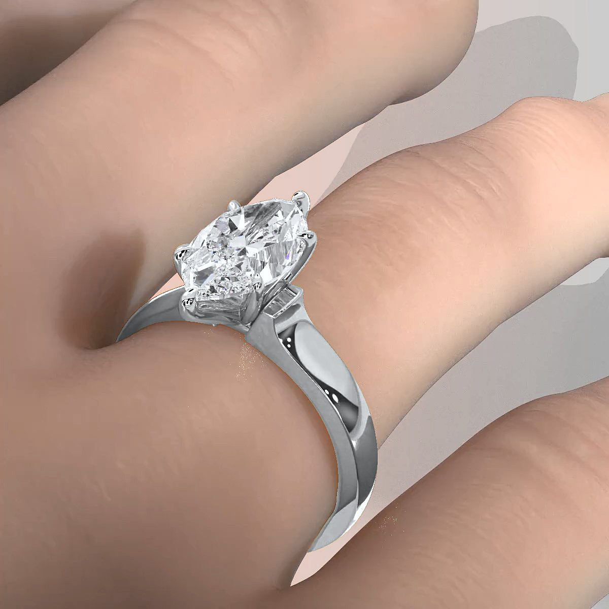 7g Contour Dome Solitaire Lab Grown Diamond IGI Certified Engagement Ring 5mm 1.00 Ctw.