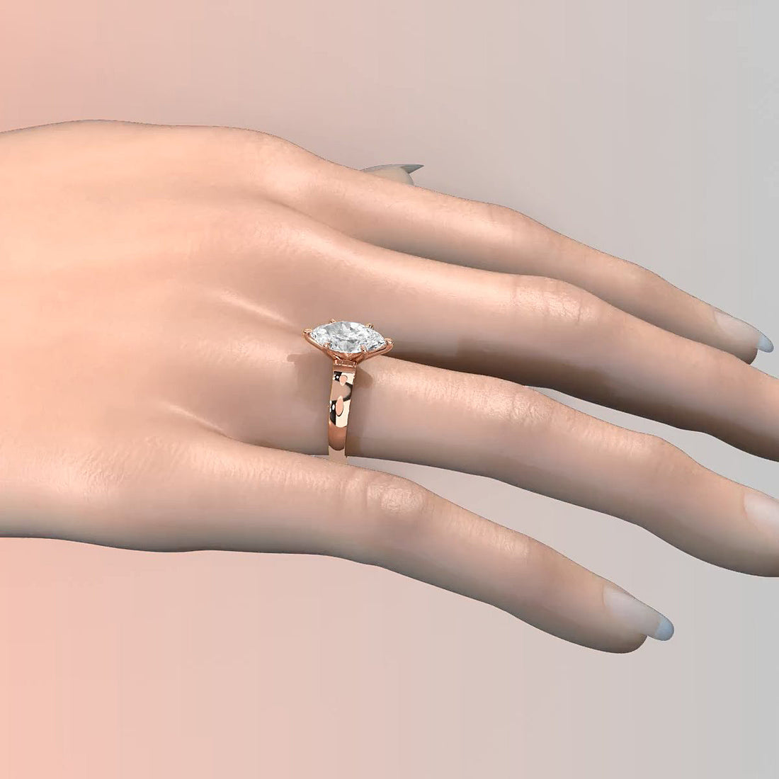 7g Contour Dome Solitaire Lab Grown Diamond IGI Certified Engagement Ring 5mm 1.00 Ctw.