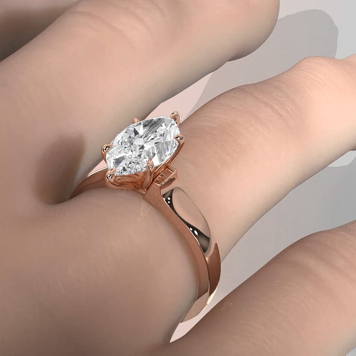 7g Contour Dome Solitaire Lab Grown Diamond IGI Certified Engagement Ring 5mm 1.00 Ctw.