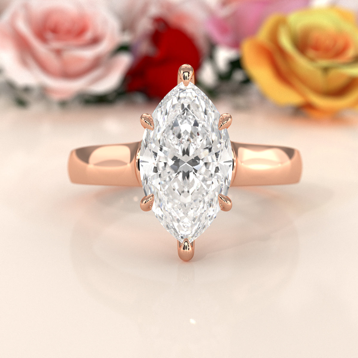 7g Contour Dome Solitaire Lab Grown Diamond IGI Certified Engagement Ring 5mm 1.00 Ctw.