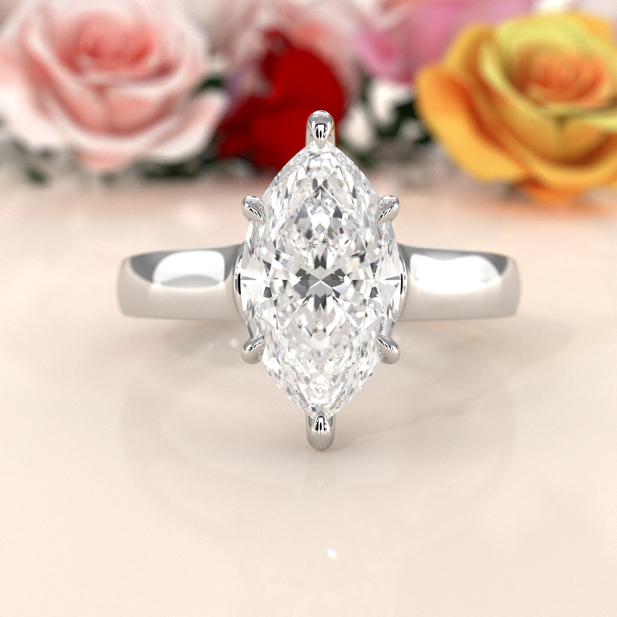 7g Contour Dome Solitaire Lab Grown Diamond IGI Certified Engagement Ring 5mm 1.00 Ctw.