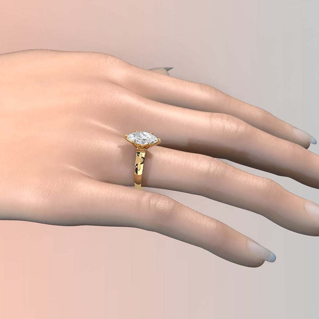 7g Contour Dome Solitaire Lab Grown Diamond IGI Certified Engagement Ring 5mm 1.00 Ctw.