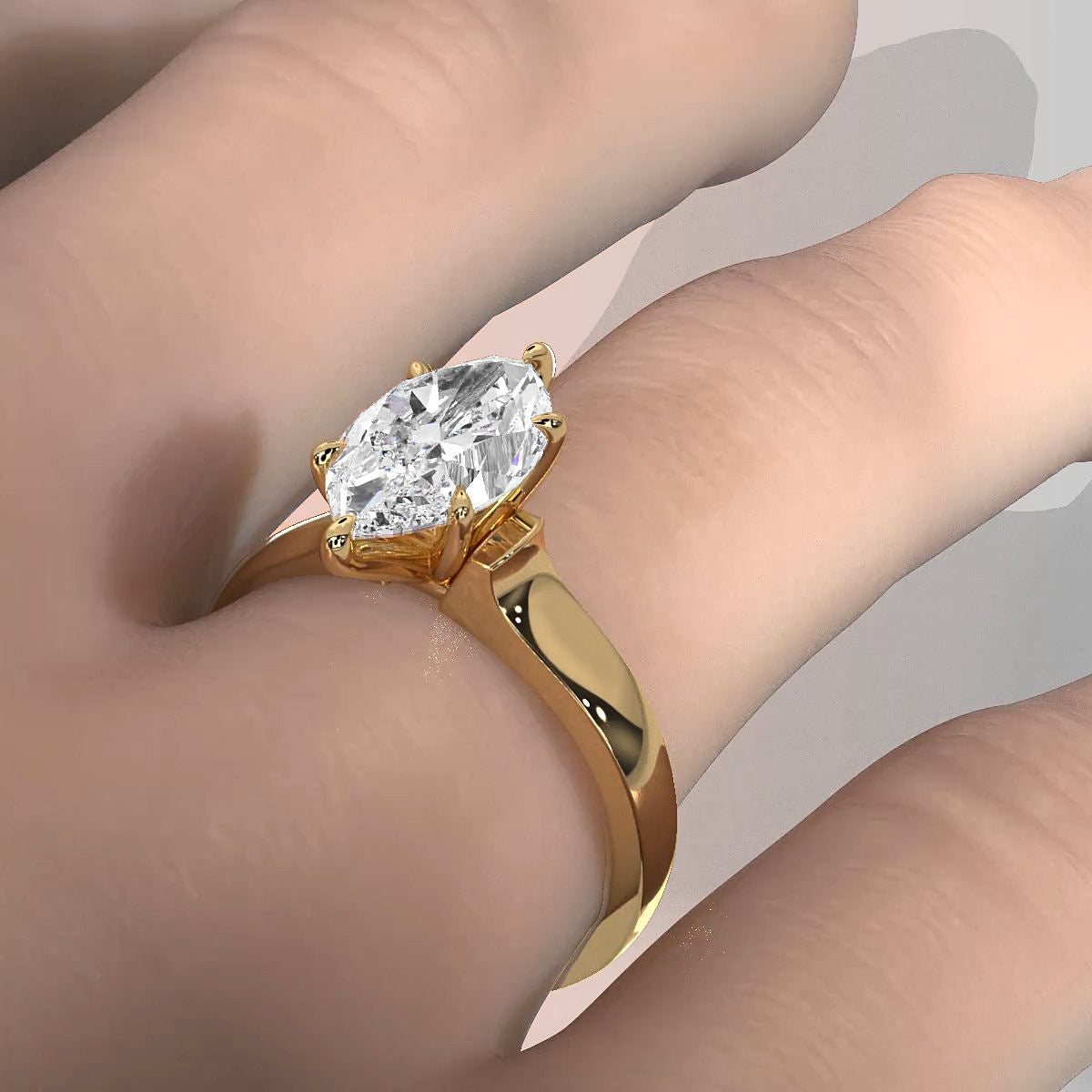 7g Contour Dome Solitaire Lab Grown Diamond IGI Certified Engagement Ring 5mm 1.00 Ctw.