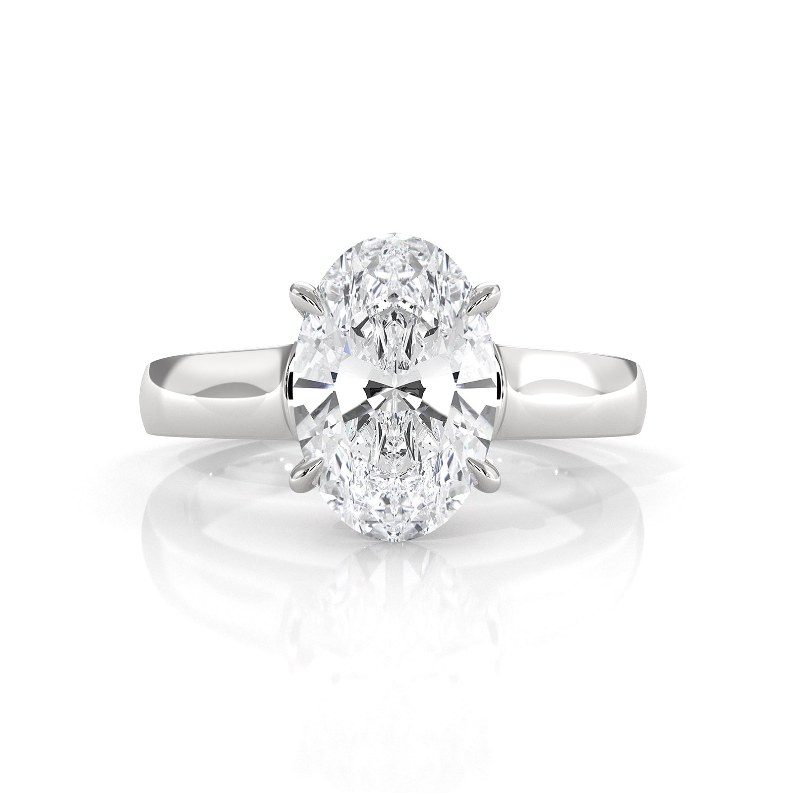 7g Contour Dome Solitaire Lab Grown Diamond IGI Certified Engagement Ring 5mm 1.00 Ctw.