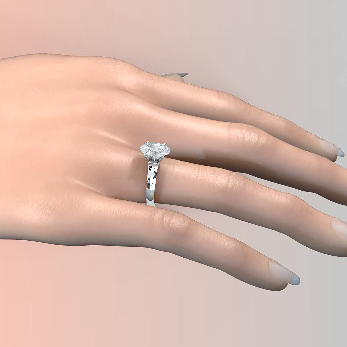 7g Contour Dome Solitaire Lab Grown Diamond IGI Certified Engagement Ring 5mm 1.00 Ctw.