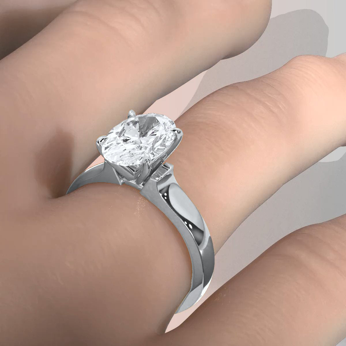 7g Contour Dome Solitaire Lab Grown Diamond IGI Certified Engagement Ring 5mm 1.00 Ctw.