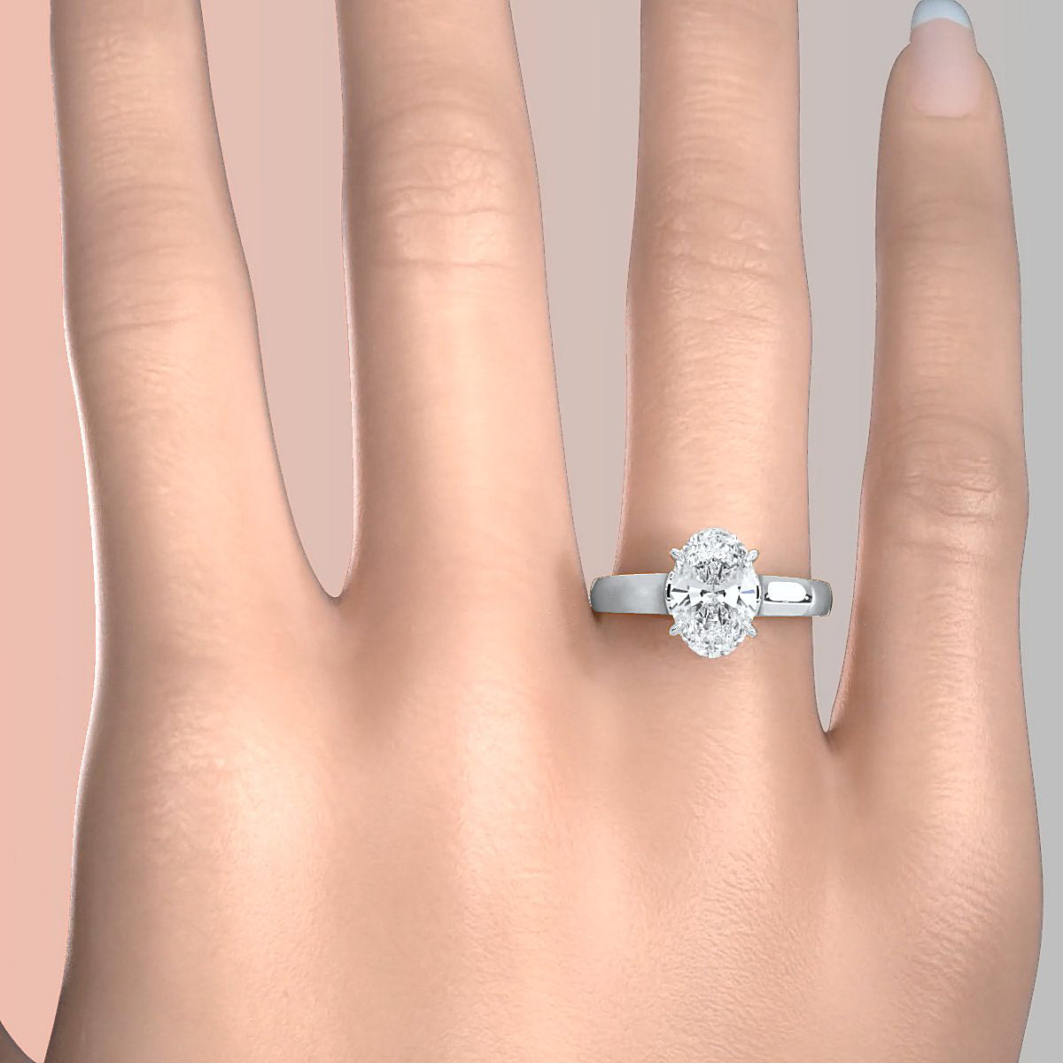 7g Contour Dome Solitaire Lab Grown Diamond IGI Certified Engagement Ring 5mm 1.00 Ctw.