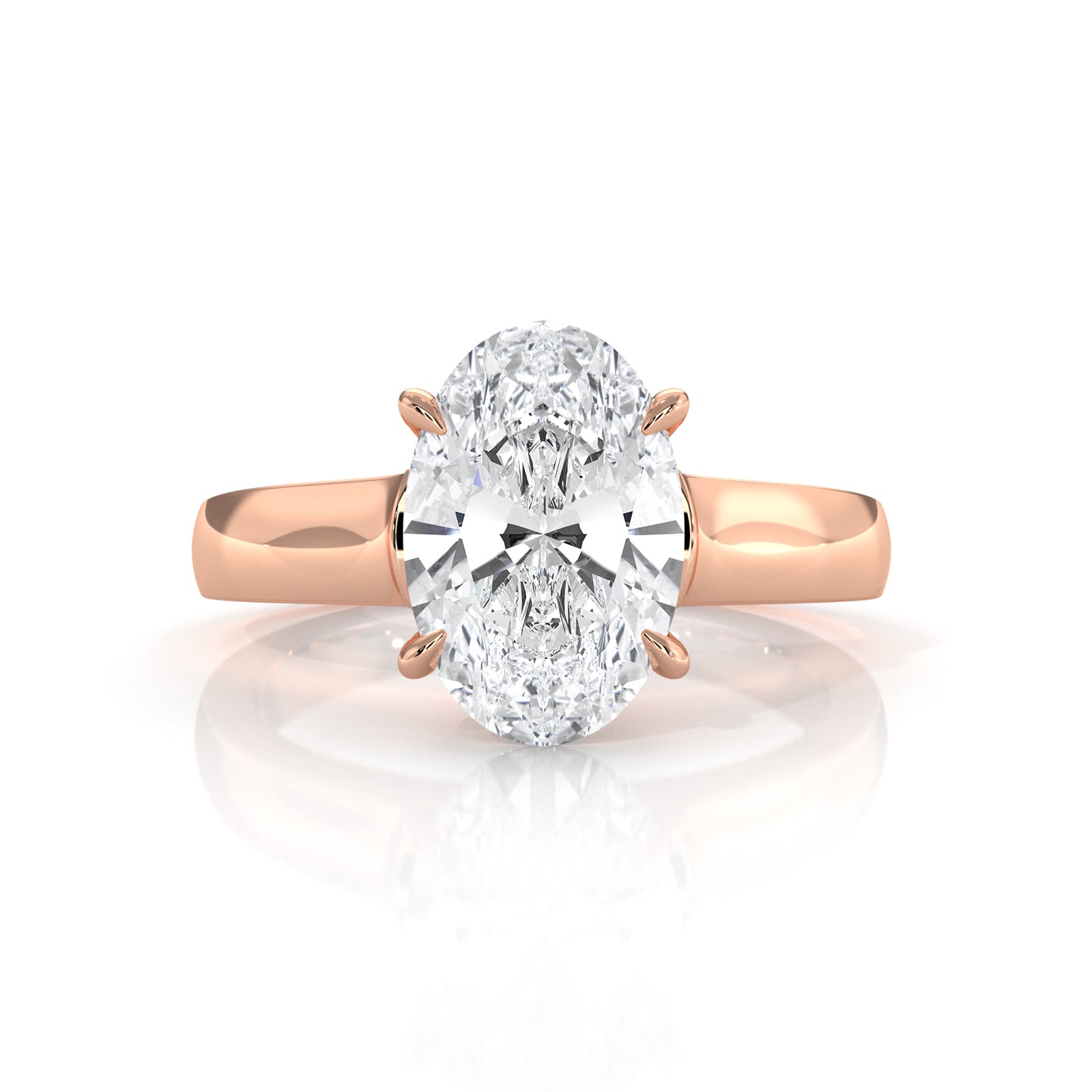 7g Contour Dome Solitaire Lab Grown Diamond IGI Certified Engagement Ring 5mm 1.00 Ctw.