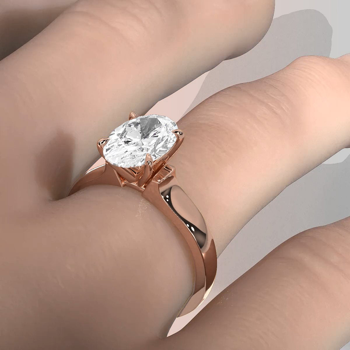 7g Contour Dome Solitaire Lab Grown Diamond IGI Certified Engagement Ring 5mm 1.00 Ctw.