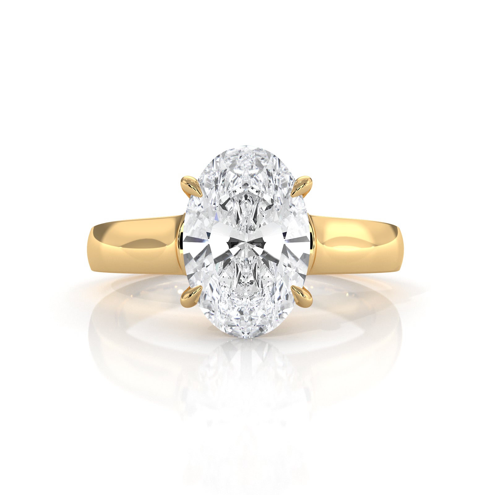 7g Contour Dome Solitaire Lab Grown Diamond IGI Certified Engagement Ring 5mm 1.00 Ctw.