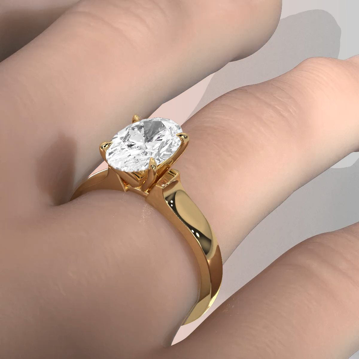 7g Contour Dome Solitaire Lab Grown Diamond IGI Certified Engagement Ring 5mm 1.00 Ctw.