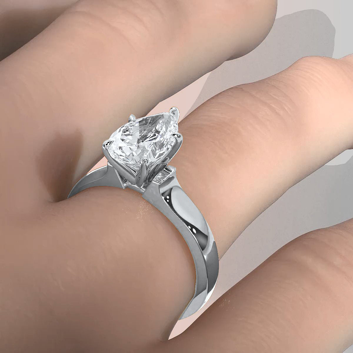 7g Contour Dome Solitaire Lab Grown Diamond IGI Certified Engagement Ring 5mm 1.00 Ctw.