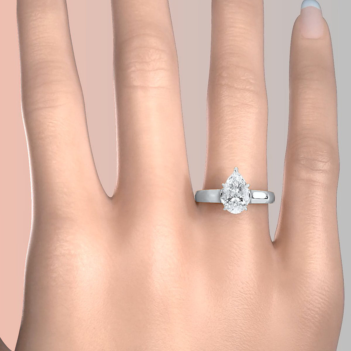 7g Contour Dome Solitaire Lab Grown Diamond IGI Certified Engagement Ring 5mm 1.00 Ctw.