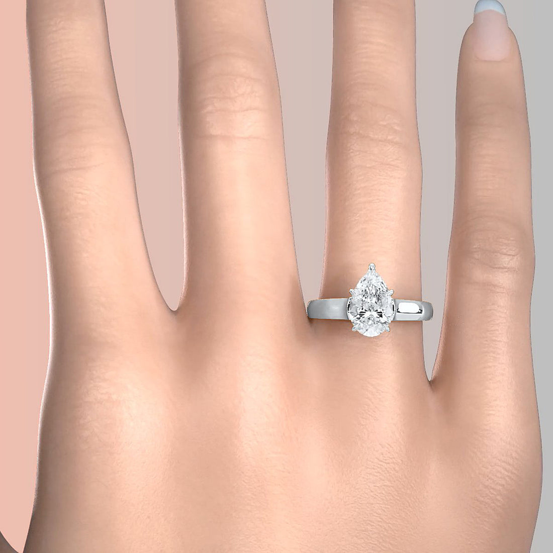 7g Contour Dome Solitaire Lab Grown Diamond IGI Certified Engagement Ring 5mm 1.00 Ctw.