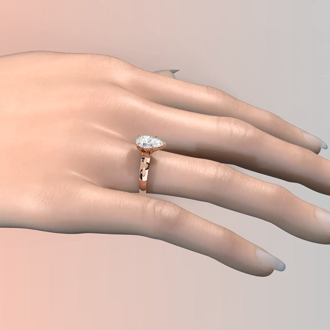 7g Contour Dome Solitaire Lab Grown Diamond IGI Certified Engagement Ring 5mm 1.00 Ctw.