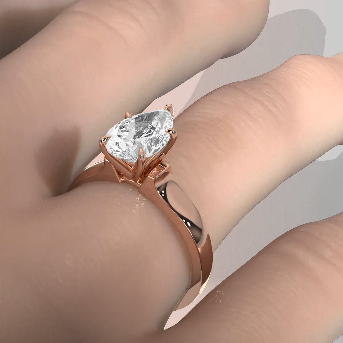 7g Contour Dome Solitaire Lab Grown Diamond IGI Certified Engagement Ring 5mm 1.00 Ctw.