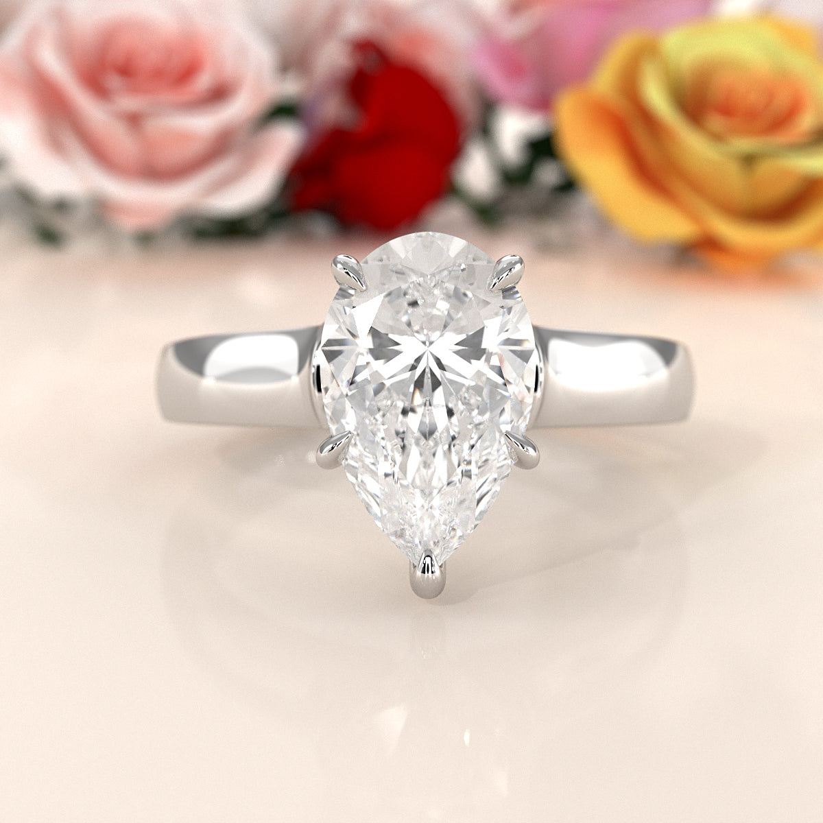 7g Contour Dome Solitaire Lab Grown Diamond IGI Certified Engagement Ring 5mm 1.00 Ctw.
