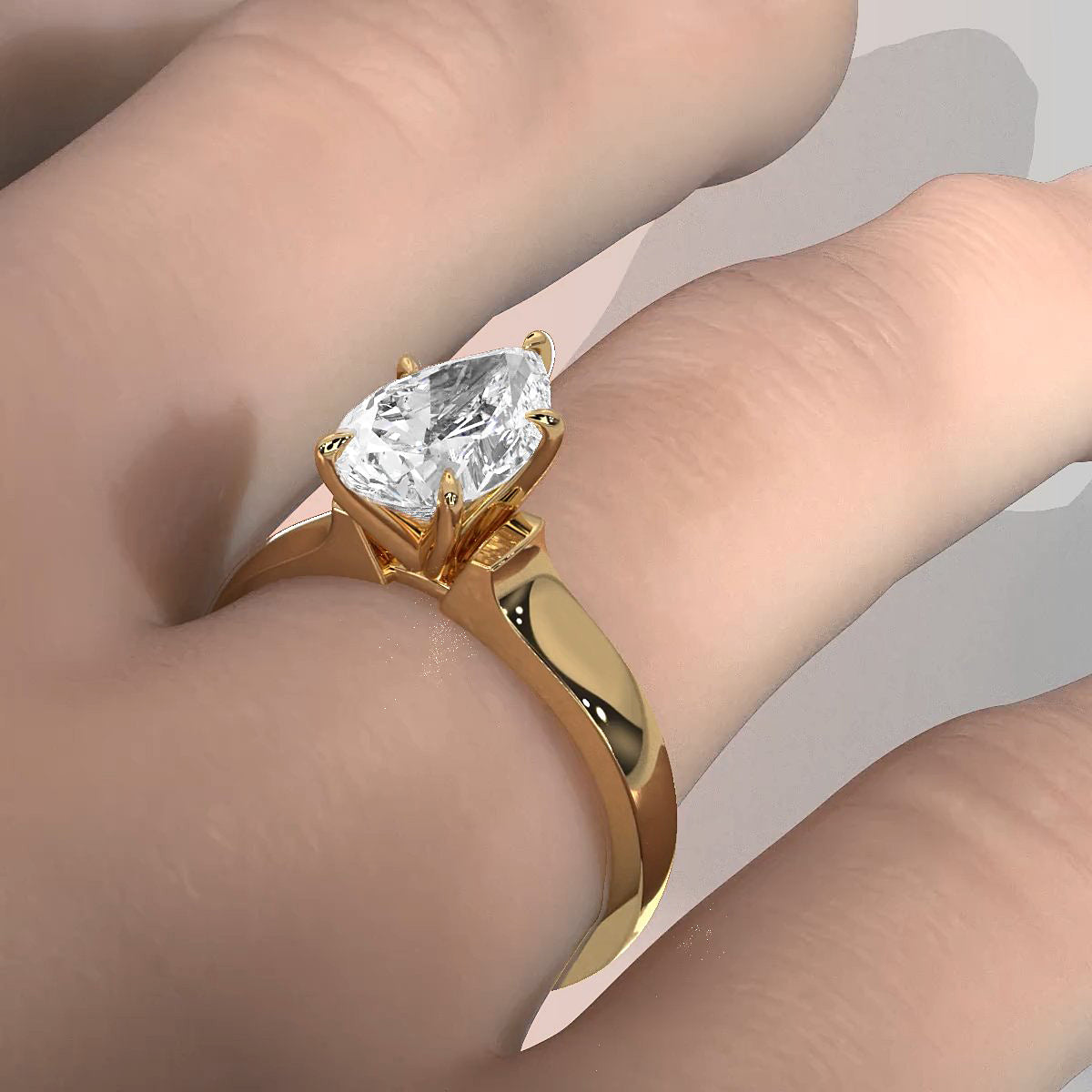 7g Contour Dome Solitaire Lab Grown Diamond IGI Certified Engagement Ring 5mm 1.00 Ctw.