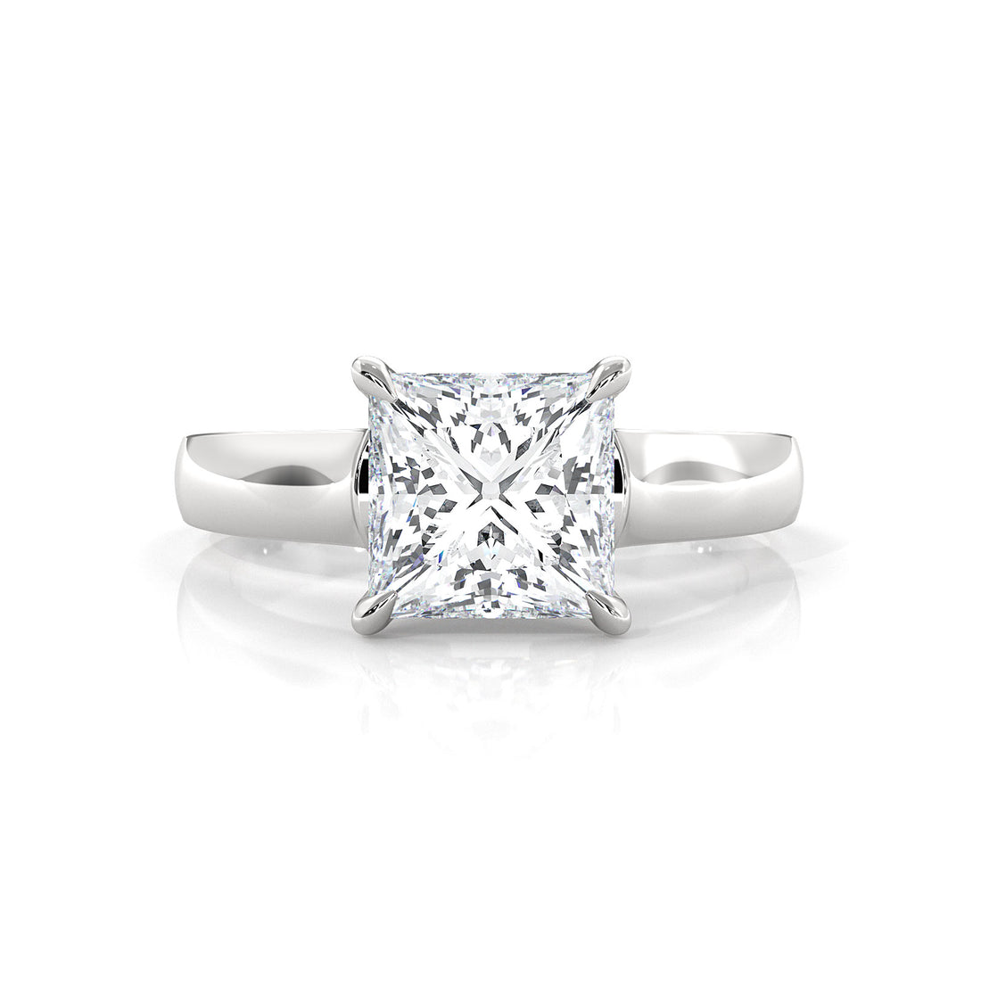 7g Contour Dome Solitaire Lab Grown Diamond IGI Certified Engagement Ring 5mm 1.00 Ctw.